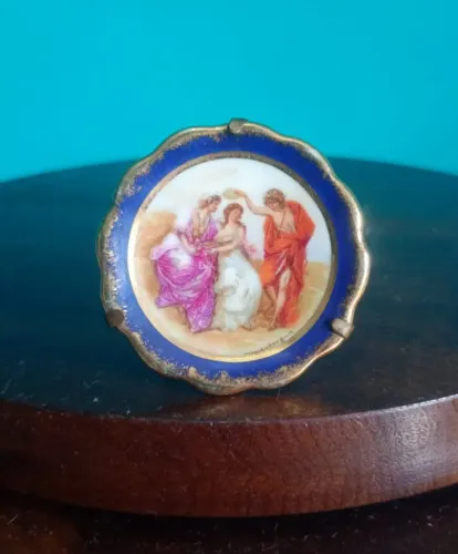 Antigo e delicado prato miniatura decorativo em porcelana - Limoges Made in France