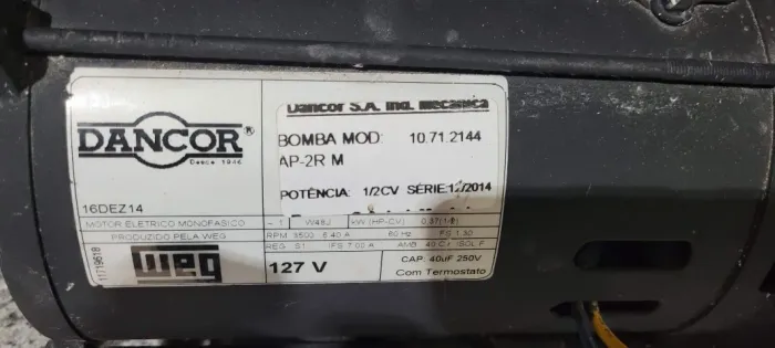 BOMBA  ( parcelo 4x) WEG AUTOASPIRANTE 1/2 CV  127V