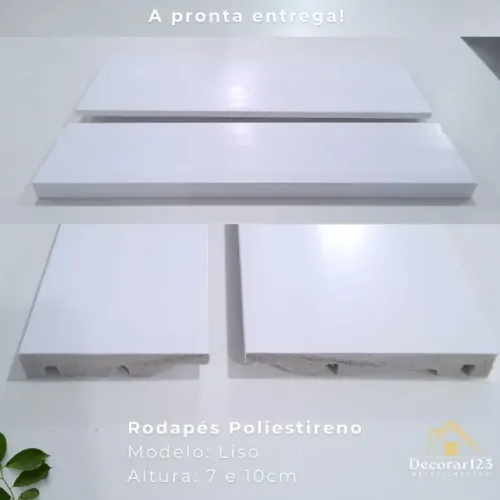 Rodapé 10cm Liso Branco (R$ 14,95 preço do metro)