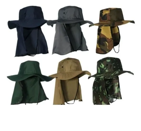 Chapéu de Sol com Aba Larga e Protetor de Pescoço - Diversas Cores