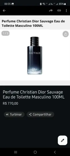 Perfume Christian Dior Sauvage Eau de Toilette Masculino 100ML - Jacaraú 