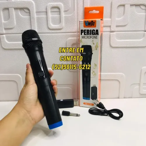 Microfone Sem Fio De Longo Alcance Com Adaptador - Entrega das 9 até 22hrs