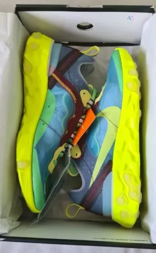 Tenis Nike Undercover React Element 87 Lakeside Azul Amarelo 39