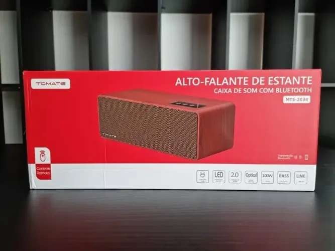 Caixa de Som Bluetooth com LED e Controle Remoto 100W Tomate MTS-2034