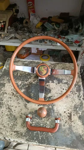 VOLANTE MARROM DO FUSCA BRASÍLIA VARIANT TL ZÉ DO CAIXÃO BUG BAJA PUMA 