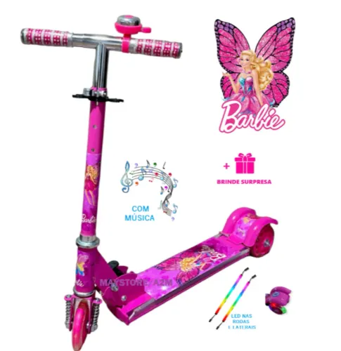 Patinete infantil da barbie butterfly 