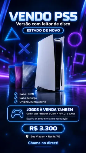 PS5 SEMI-NOVO (excelente)