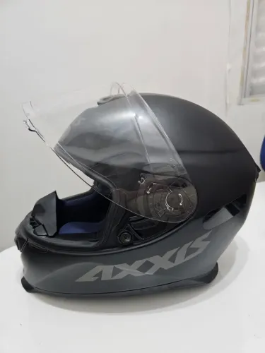 Vendo Capacete Axxis Eagle Solid Preto/Azul Fosco - 56cm