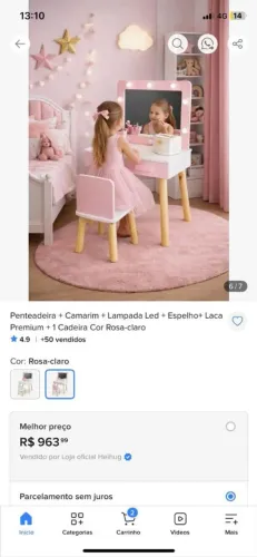 Penteadeira infantil