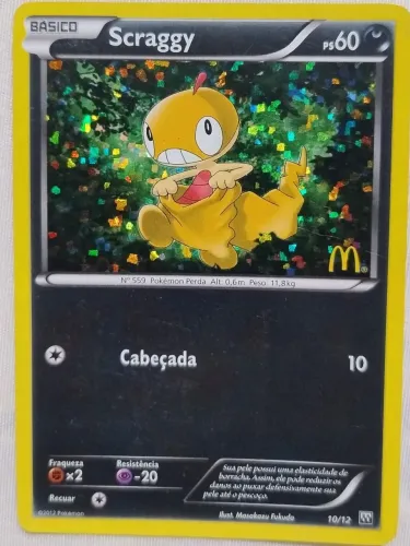 Card Scraggy holográfico Pokémon TCG 2011