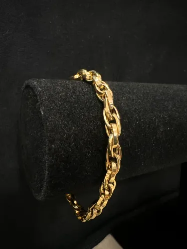 Pulseira Tijolinho Dupla de ouro 12.58g 18k procedência garantia eterna