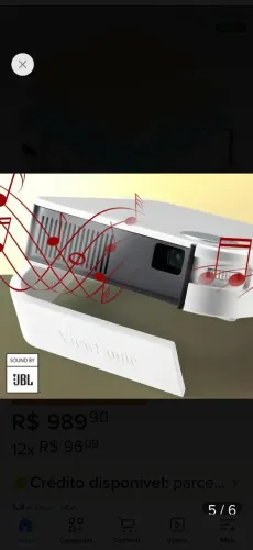 Projetor Portátil ViewSonic M1 Mini-2 LED com Bluetooth e Som JBL