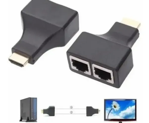 EXTENSÃO DE HDMI POR CABO DE REDE RJ45 ADAPTADOR LELONG LE-47
