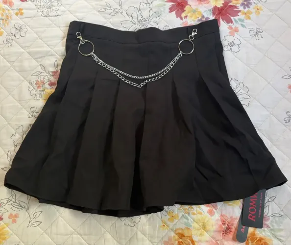 Saia plissada preta - G(L) / Shein