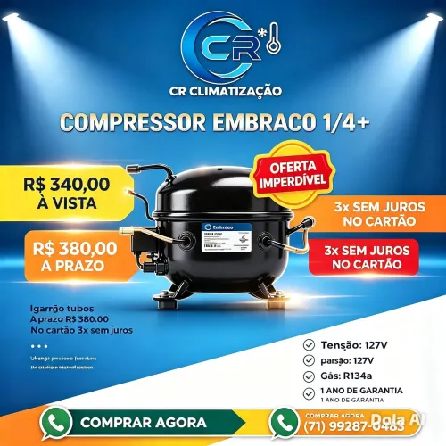 Compressor Embraco 1/4+ 127v
