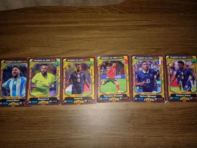 6 Cards Raros Da Coleção Craques Da Copa