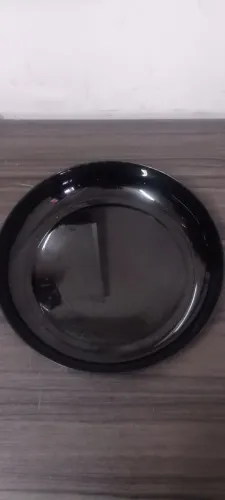 Prato preto fundo de vidro temperado 