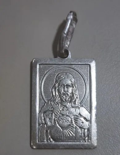 Pingente Prata 925 Sagrado Coração de Jesus - 7,7gramas  - 3x2 cm