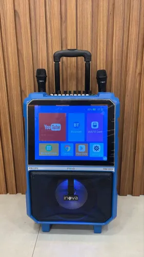 Caixa De Som Bluetooth Karaokê 2 Microfone Com Tela Amoled