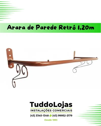 Arara de Parede Retrô 1,20m