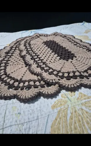 Kit de Tapete Oval em Croche com 2un