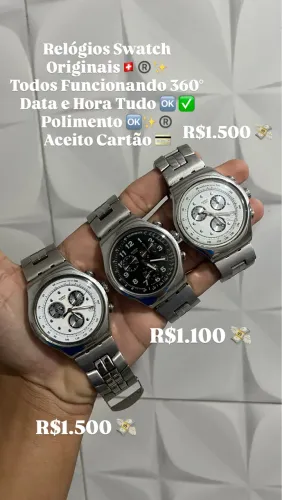 Swatch série prata cara preta e cara branca