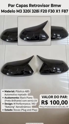 Par Capas Retrovisor Bmw Modelo M3 320i 328i F20 F30 X1 F87