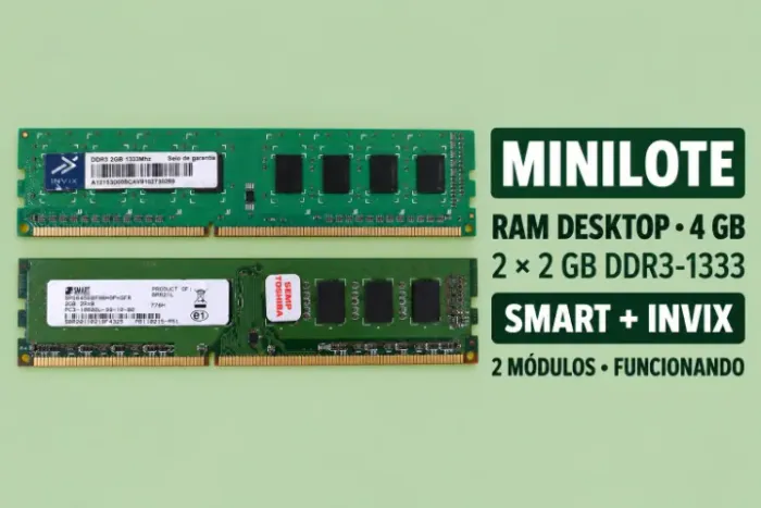 Lote com 2 memórias DDR3 2 GB para desktop - 4 GB