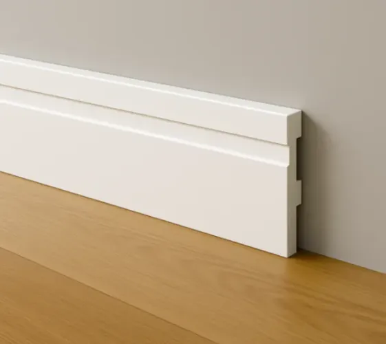 Kit 10 Barras Rodapé Poliestireno NOVO 10cm Frisado Branco 2m Rm Decor