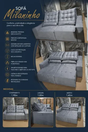 Sofá novo retrátil e reclinável 