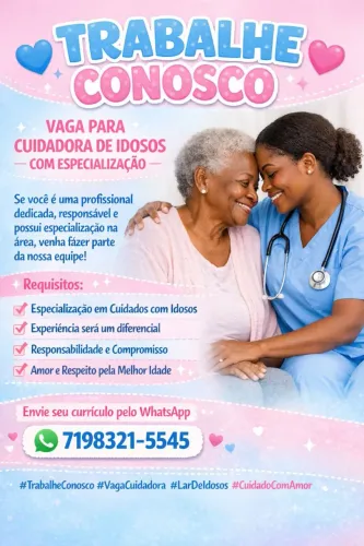 Vaga para hoje cuidadora 