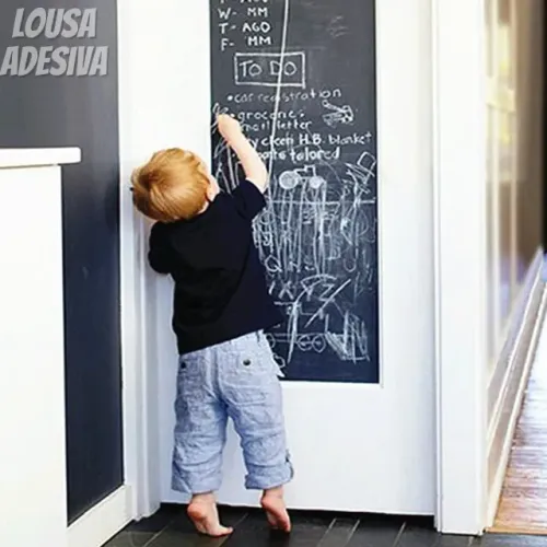 Papel Parede Adesivo Lousa Quadro Negro Preto Fosco 45cmx 2m _ IF13