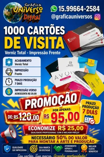 Cartão de Visita Verniz Total Frente