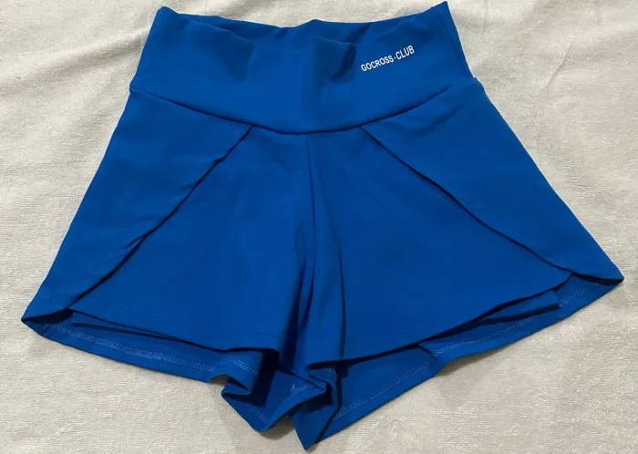 Short duplo Da GoCross Cinza e Azul Tamanho M