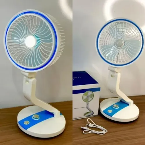Ventilador Recarregavel Portatil Mini 45cm Com Led - Entrega das 9 até 22hrs
