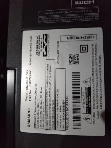 Tv Samsung 49 pol com defeito