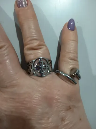 2 anéis de aço novos fashion
