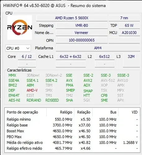 Processador Ryzen 5 5600x