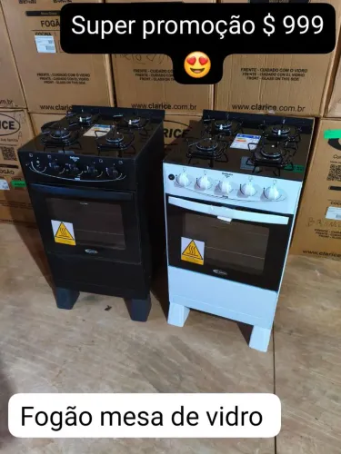 Fogão com mesa de vidro