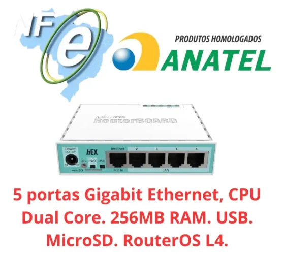 MikroTik hEX RouterBOARD Gigabit - Novo Lacrado