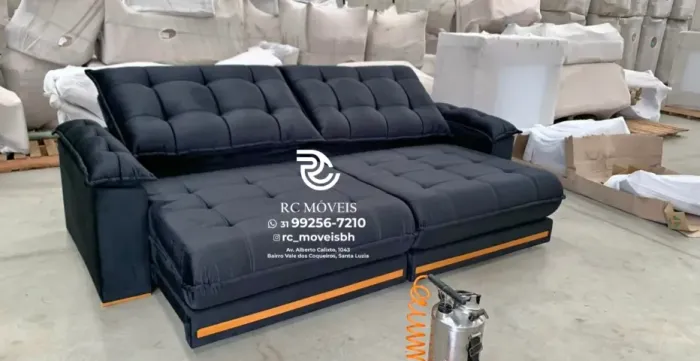 Sofá Retrátil e Reclinável Barcelona Euro Pillow 30cm Molas Ensacadas | Novo