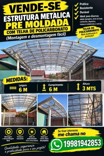 Vende-se Estrutura Metálica Desmontável