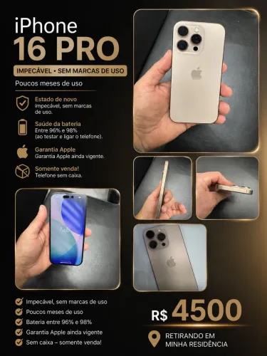 Iphone 16 pro sem marcas de uso