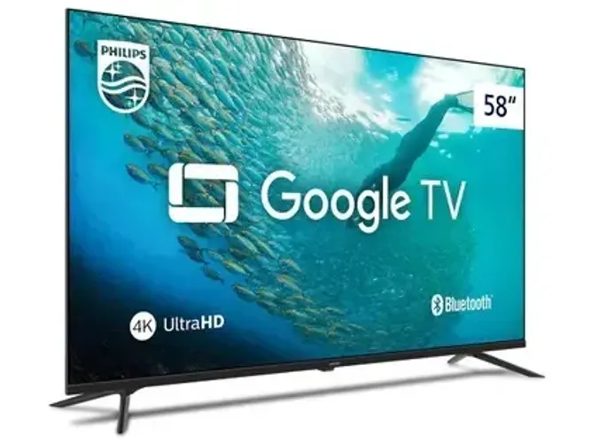 Smart TV 58" 4K UHD LED Philips Wi-Fi Bluetooth Google Assistente 3 HDMI 2 USB