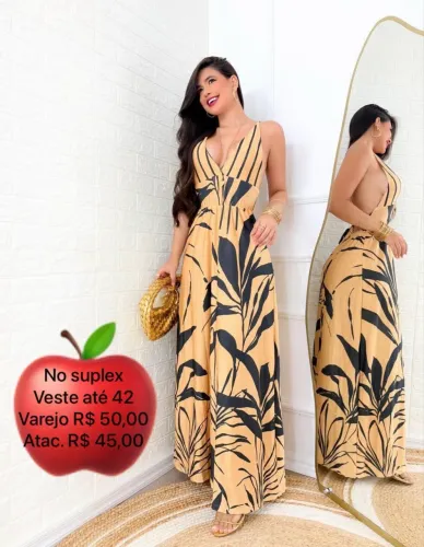 Conjuntos e vestidos longos no atacado