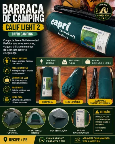 Barraca camping capri light 2 - 2 pessoas