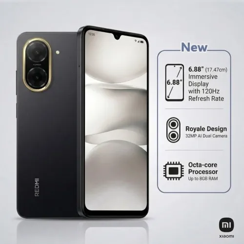 Smartphone Xiaomi Redmi A5 Preto 6.88" 120Hz 5200mAh Nova/Lacrado