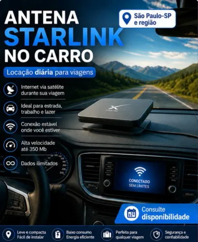 STARLINK aluguel DIÁRIAS e períodos : São Paulo Capital Internet STARLINK