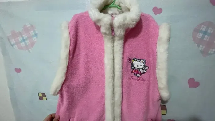 Fairy Kitty Hello Kitty Fleece Vest Sanrio Japão 2000 - Rara Coleção Limited Y2K