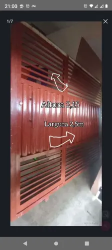 Portão galvanizado com porta social
